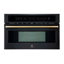 Forno 2-Piece Appliance Package - 30-Inch Vomero Wall Oven & 30-Inch Microwave Oven in Black with Antique Brass Handle