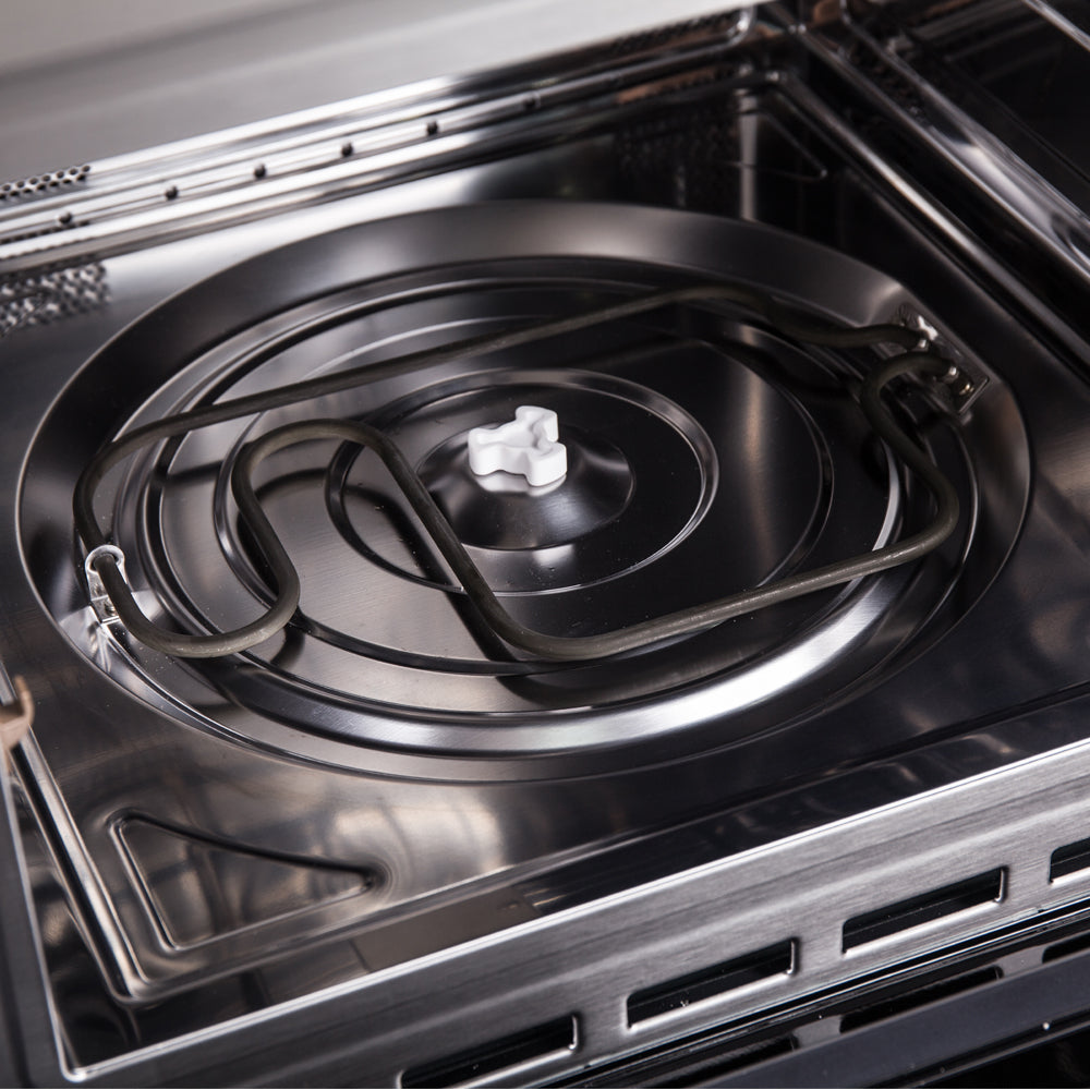 Stainless steel gas cooktop burner with black grate