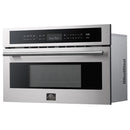 Forno 3-Piece Appliance Package - 48-Inch Spezia Gas Rangetop, French Door Wall Oven & Microwave Oven in Stainless Steel