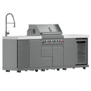 Forno Bulnes Outdoor Kitchen 30-Inch BBQ 60,000 BTU, with Sear, Rotisserie Infrared Burners, 1.8 Cu.Ft. Beverage Center, & White Countertops (FODKT2506WHT)