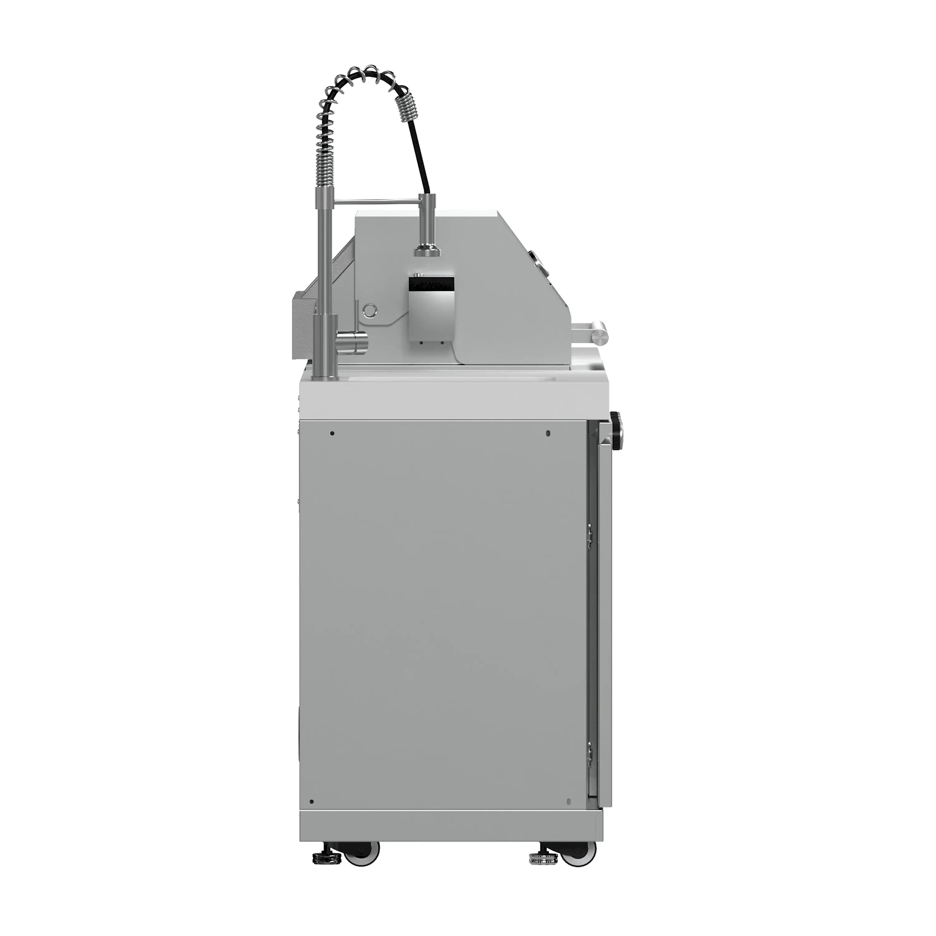 Forno Bulnes 30-inch outdoor BBQ grill with side burner and wheeled base, gray/white