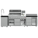 Forno Bulnes Outdoor Kitchen 40-Inch BBQ 95,000 BTU, with 5 Burners, Sear & Rotisserie Infrared Side Burner, 1.8 cu.ft. Beverage Center & Black Granite Countertops (FODKT2520BLK)