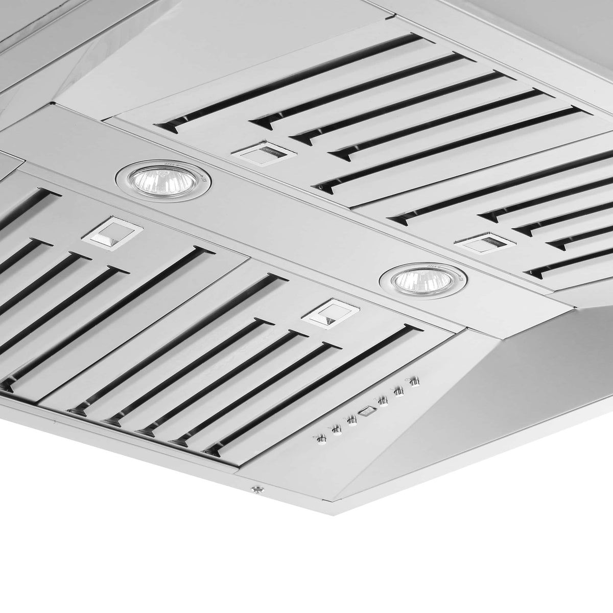 Stainless steel range hood baffle filters with two round LED lights