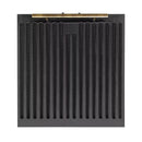 Forno Espresso 4-Piece Appliance Package - 30-Inch Electric Range, Under Cabinet Range Hood, Refrigerator with Water Dispenser and Dishwasher in Black with Antique Brass Trim