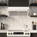 Forno Espresso 3-Piece Appliance Package - 30-Inch Electric Range with 5.0 Cu.Ft. Electric Oven, Refrigerator, and Under Cabinet Range Hood in White with Stainless Steel Trim (FBDL-001-03US)
