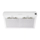 Forno 5-Piece Appliance Package - 30-Inch Induction Range, Under Cabinet Range Hood, Refrigerator, Dishwasher, and  Microwave Drawer in White with Stainless Steel Trim