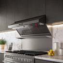 Forno Savona 48-Inch Wall Mount Range Hood with Red Light Warmer, Shelf/Backsplash, and 1200 CFM Motor (FRHWM5029-48HB)