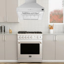 Forno 3-Piece Pro Appliance Package - 30-Inch Gas Range, 60-Inch Pro-Style Refrigerator & Wall Mount Hood in Stainless Steel