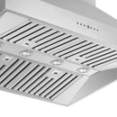 Forno 5-Piece Appliance Package - 36-Inch Electric Range, Wall Mount Range Hood, Pro-Style Refrigerator, Dishwasher, and 24-Inch Microwave Oven in Stainless Steel
