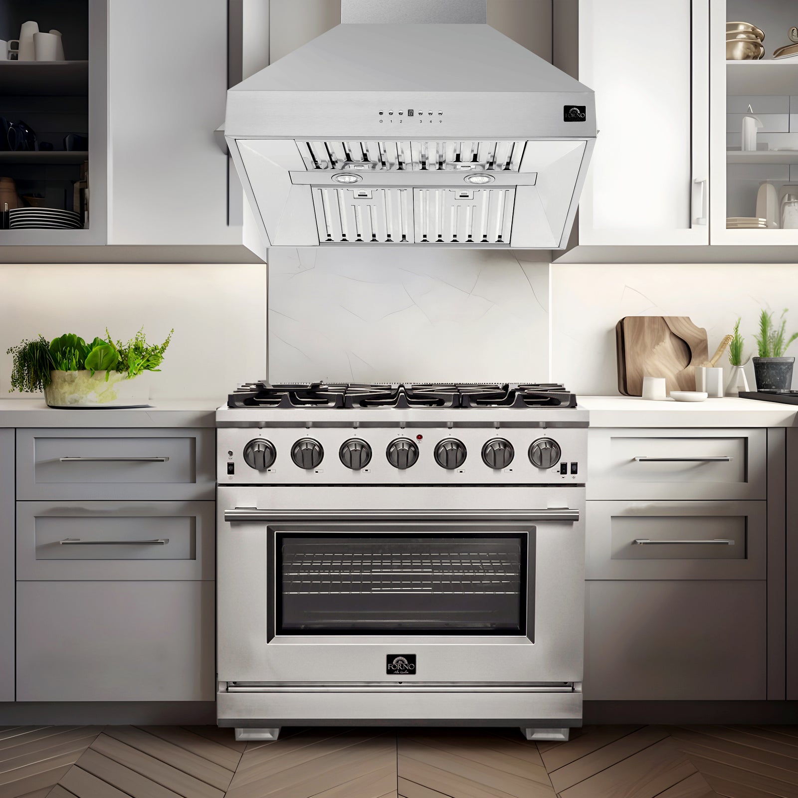 36 Stainless Steel Range Hood Forno 36" 1200 CFM Wall Mount Range Hood (FRHWM5094-36)