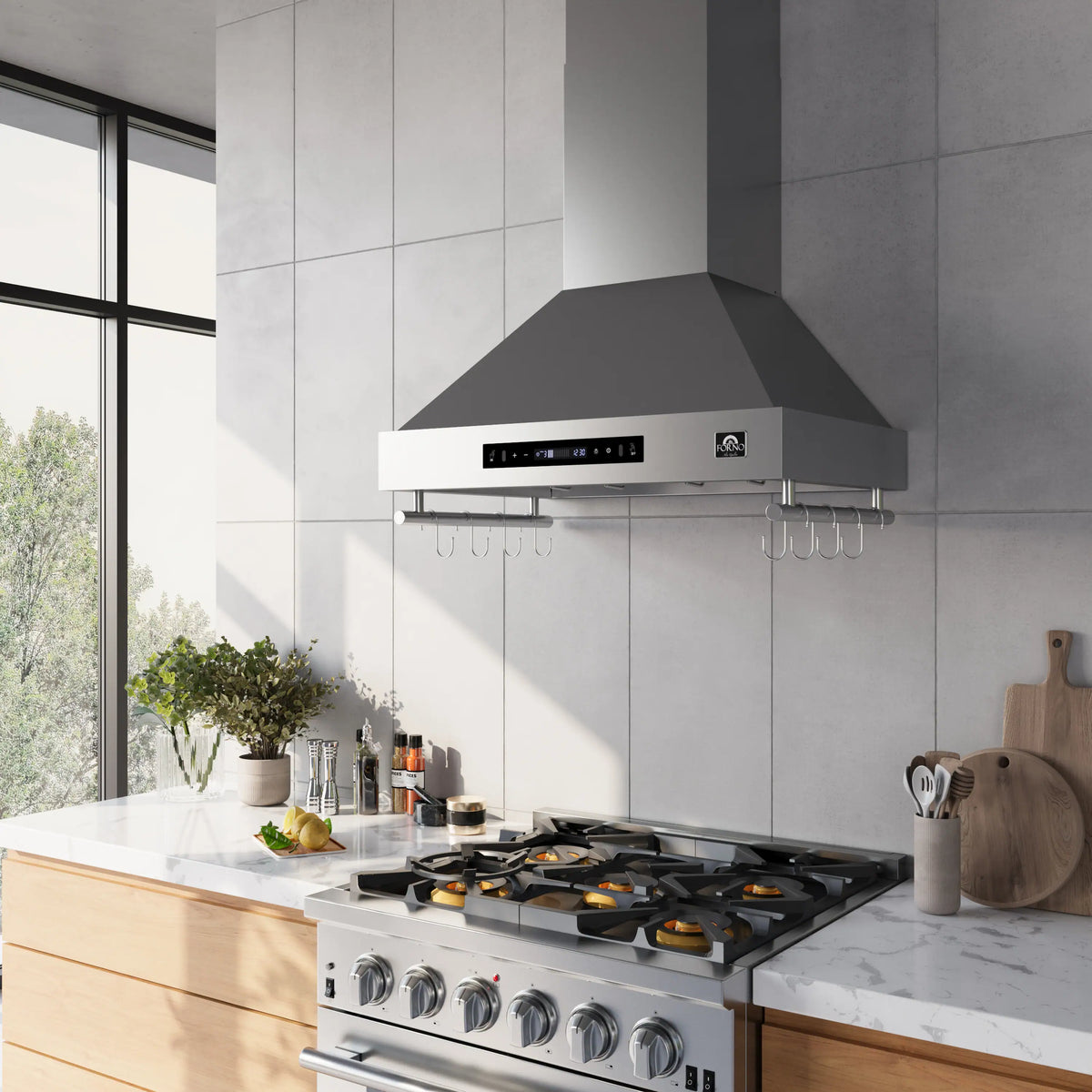 Forno Venezia 30-Inch Wall-Mounted Range Hood in Stainless Steel (FRHW