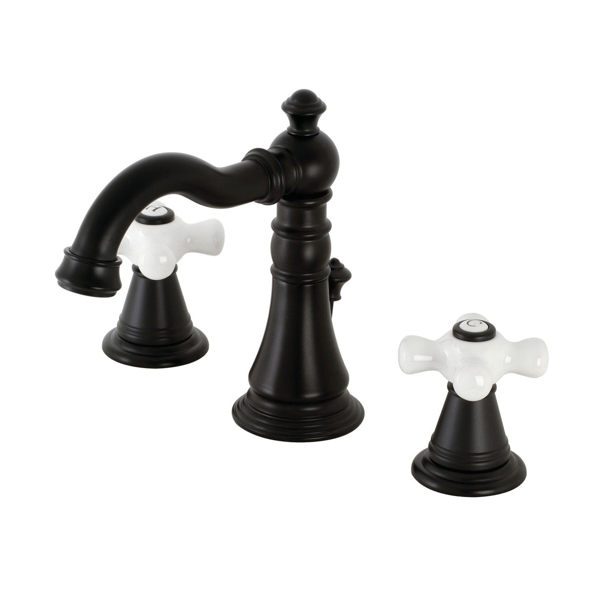 American Classic Widespread Bathroom Faucet with Brass Pop-Up in Matte Black