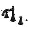 Kingston Brass English Classic Widespread Bathroom Faucet with Brass Pop-Up, Matte Black (FSC1970PL)