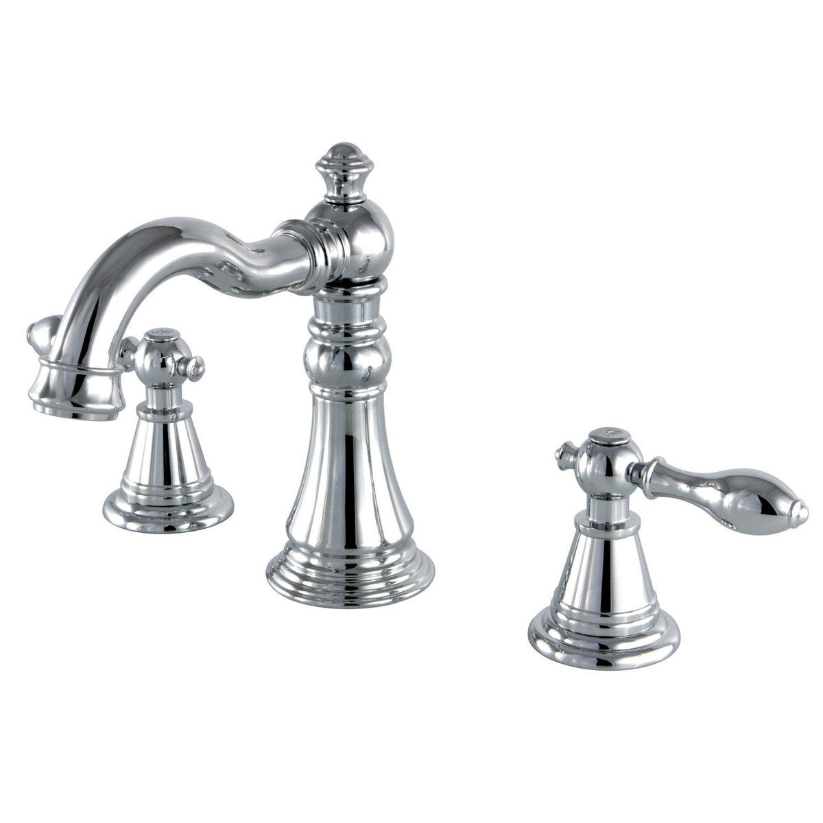 English Classic Widespread Bathroom Faucet with Pop-Up Drain in Polished Chrome