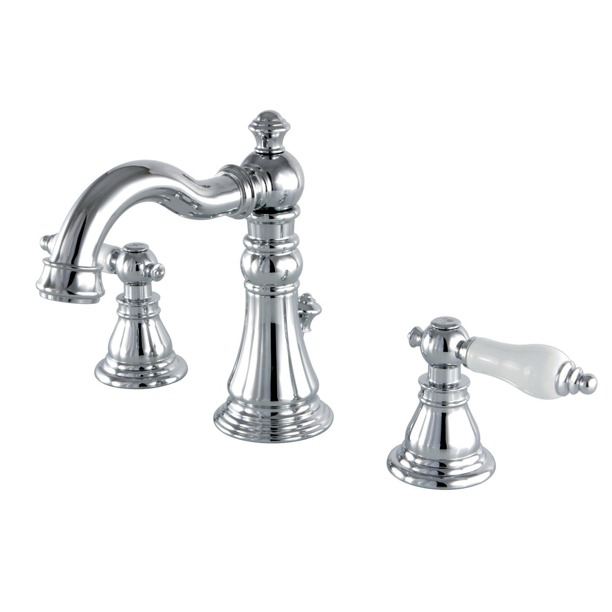 American Patriot Widespread Bathroom Faucet with Pop-Up Drain in Polished Chrome
