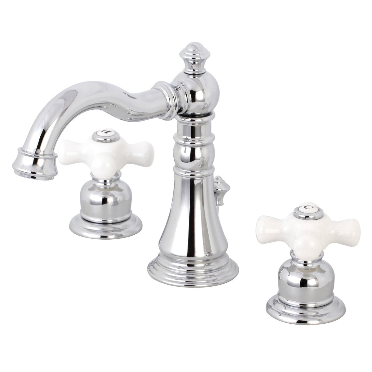 American Classic Widespread Bathroom Faucet with Pop-Up Drain in Polished Chrome