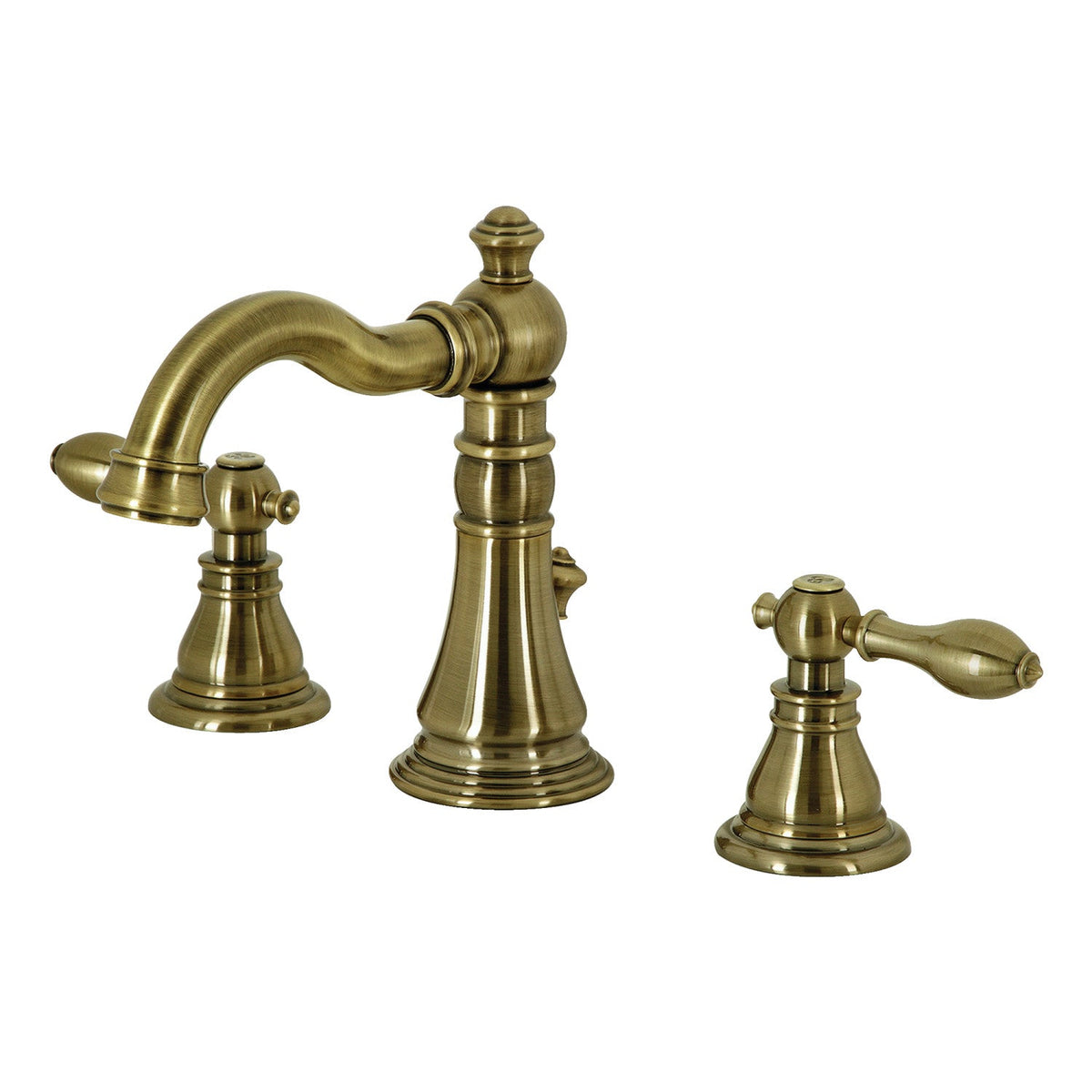 American Classic Widespread Bathroom Faucet with Brass Pop-Up in Antique Brass
