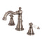 Kingston Brass English Classic Widespread Bathroom Faucet with Brass Pop-Up, Black Stainless (FSC1974PL)