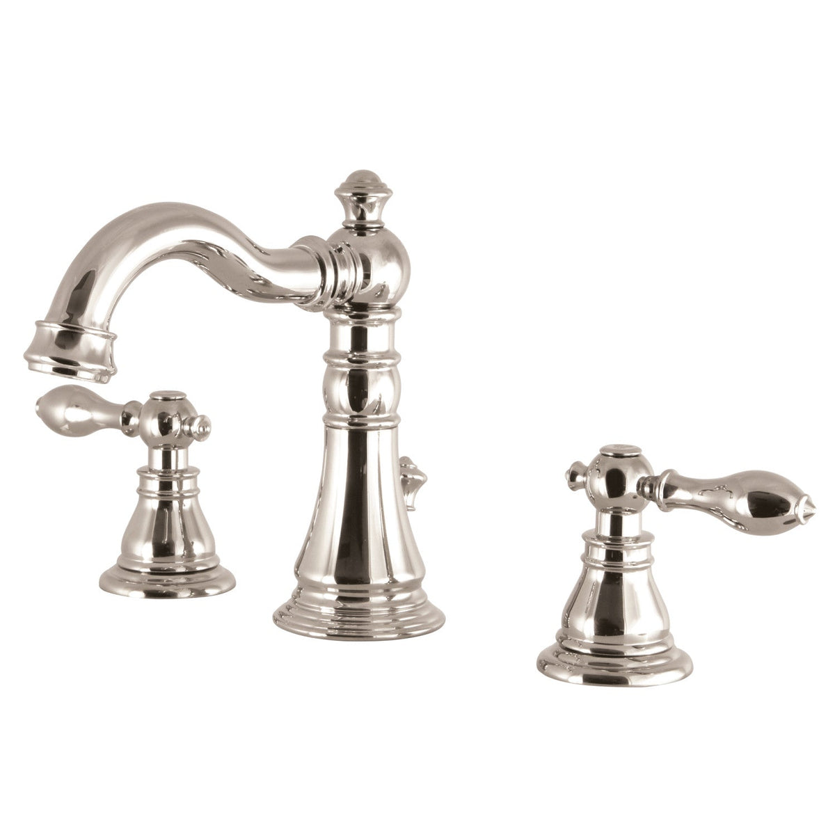 American Classic Widespread Bathroom Faucet with Brass Pop-Up in Polished Nickel