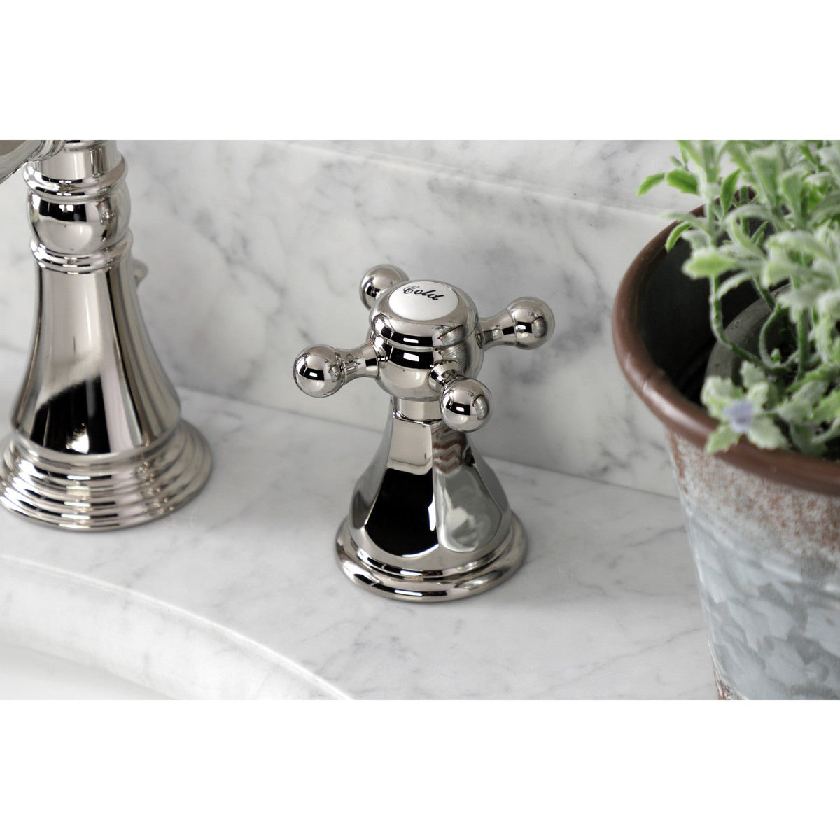Metropolitan Widespread Bathroom Faucet with Brass Pop-Up in Polished Nickel