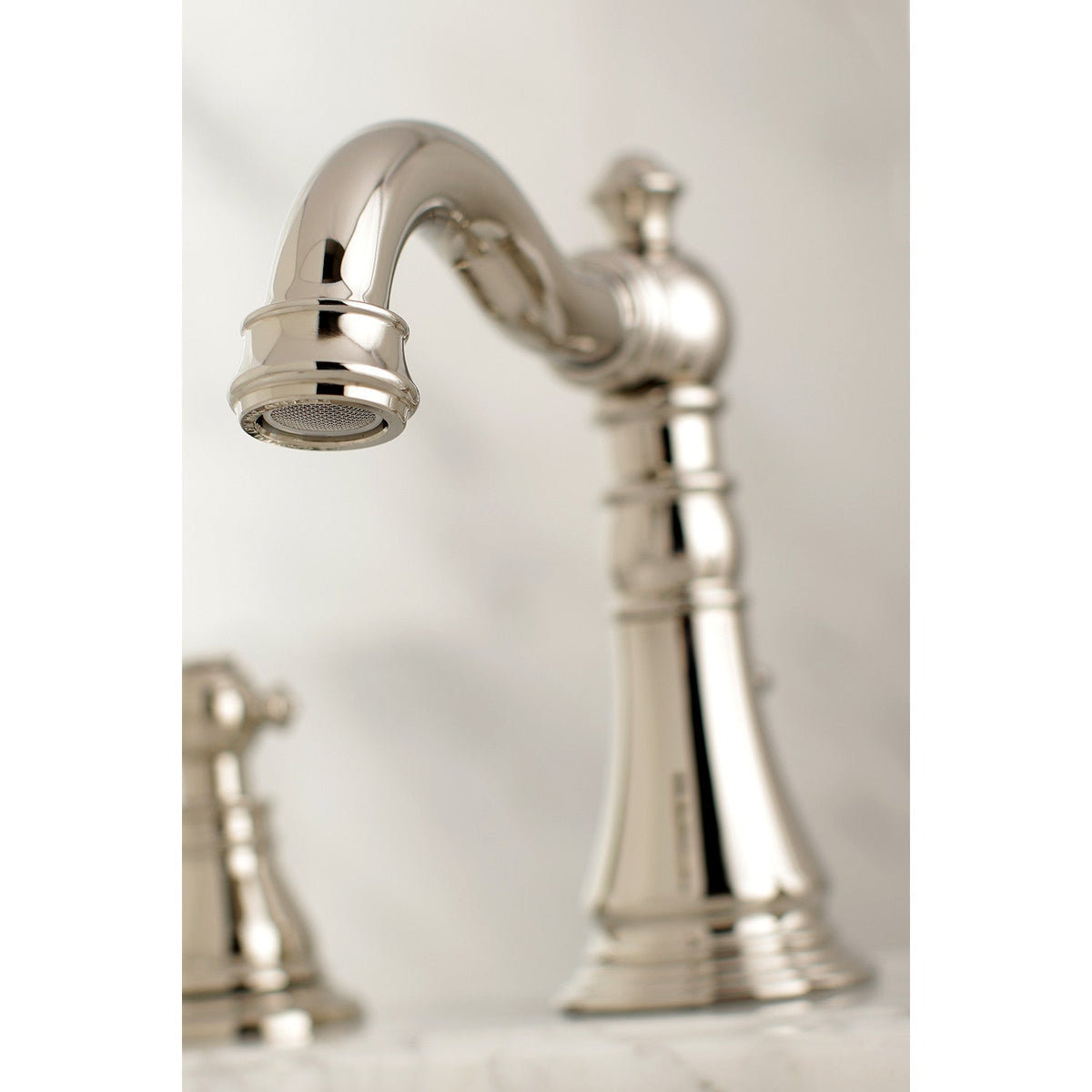 English Classic Widespread Bathroom Faucet with Brass Pop-Up in Polished Nickel