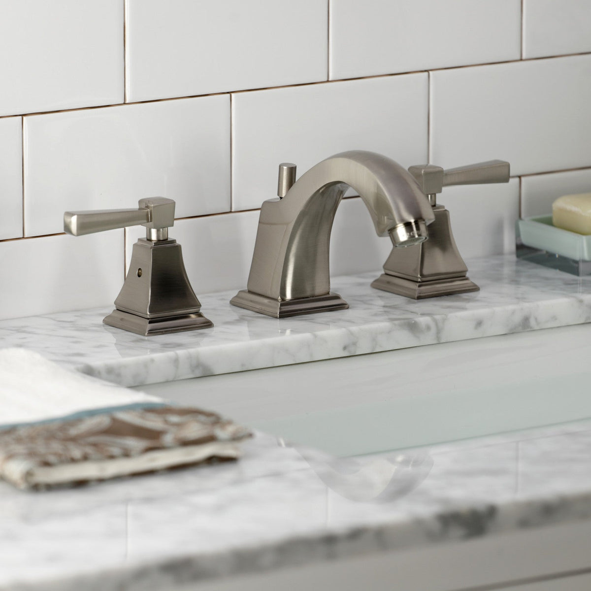 Concord Widespread Bathroom Faucet with Pop-Up Drain in Brushed Nickel