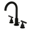 Kingston Brass Manhattan Widespread Bathroom Faucet with Brass Pop-Up, Matte Black (FSC8920CML)