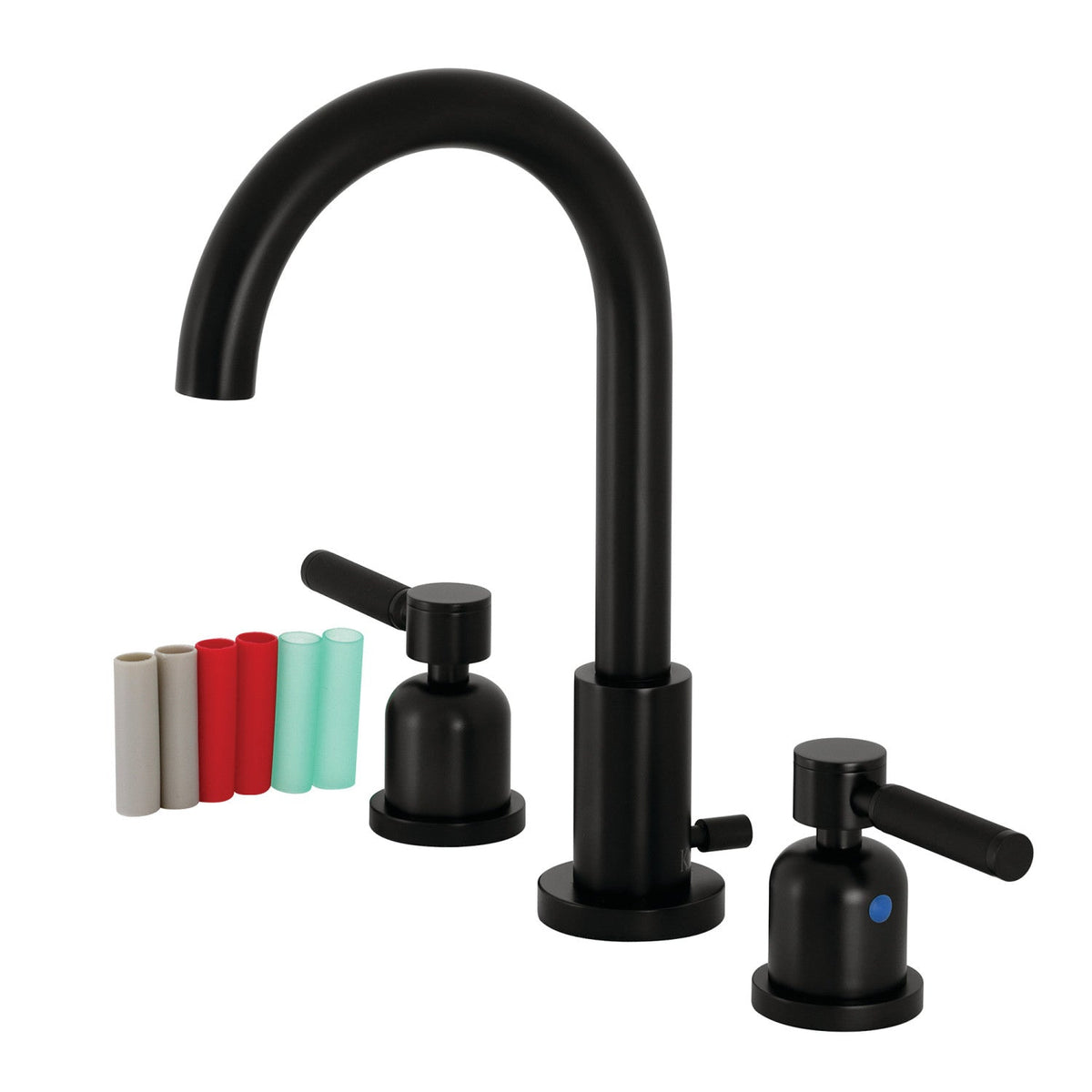 Kaiser Widespread Bathroom Faucet with Brass Pop-Up in Matte Black