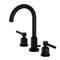 Kingston Brass Concord Widespread Bathroom Faucet with Brass Pop-Up, Matte Black (FSC8920DL)