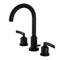 Kingston Brass Centurion Widespread Bathroom Faucet with Brass Pop-Up, Matte Black (FSC8920EFL)
