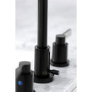 Kingston Brass NuvoFusion Widespread Bathroom Faucet with Brass Pop-Up, Matte Black (FSC8920NDL)