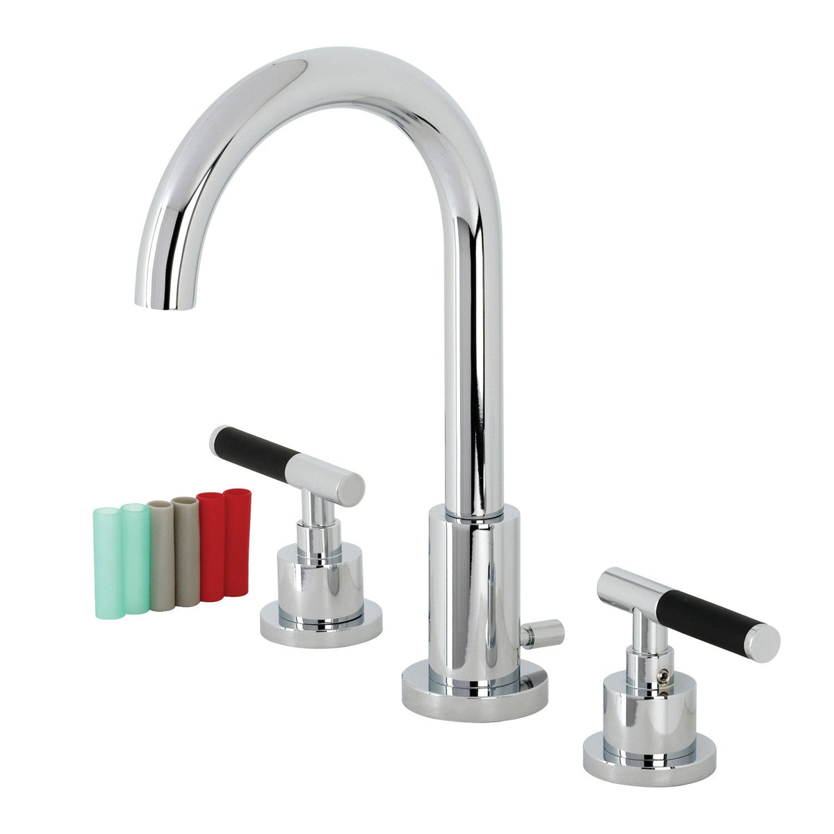Kaiser Widespread Bathroom Faucet with Brass Pop-Up in Polished Chrome