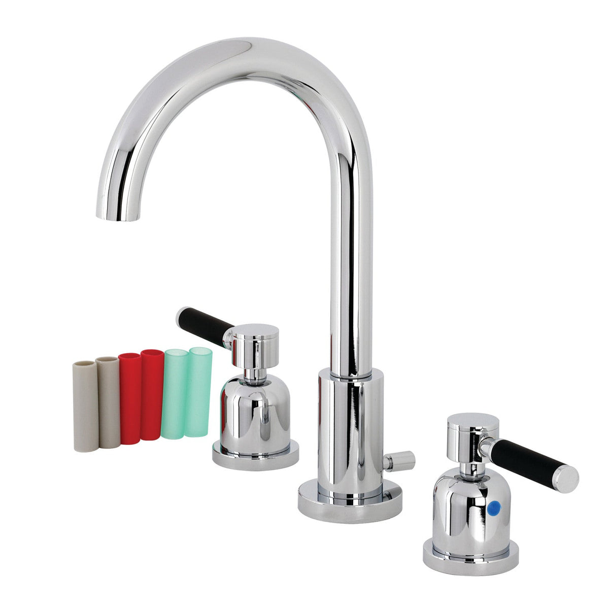 Kaiser Widespread Bathroom Faucet with Brass Pop-Up in Polished Chrome