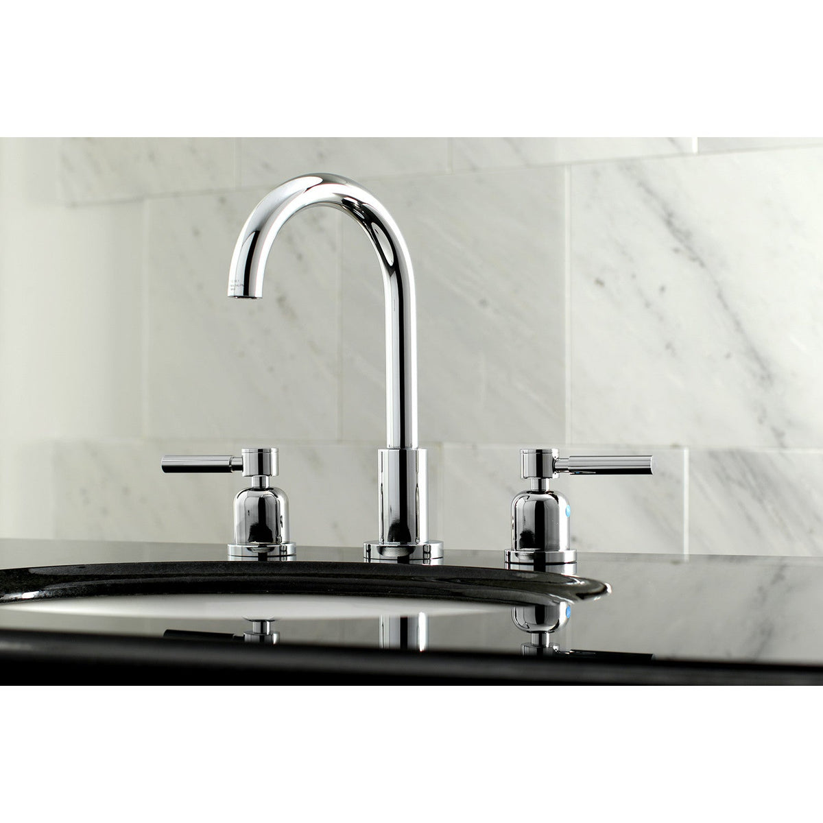 Concord Widespread Bathroom Faucet with Brass Pop-Up in Polished Chrome