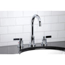 Kingston Brass NuvoFusion Widespread Bathroom Faucet with Brass Pop-Up, Polished Chrome (FSC8921NDL)
