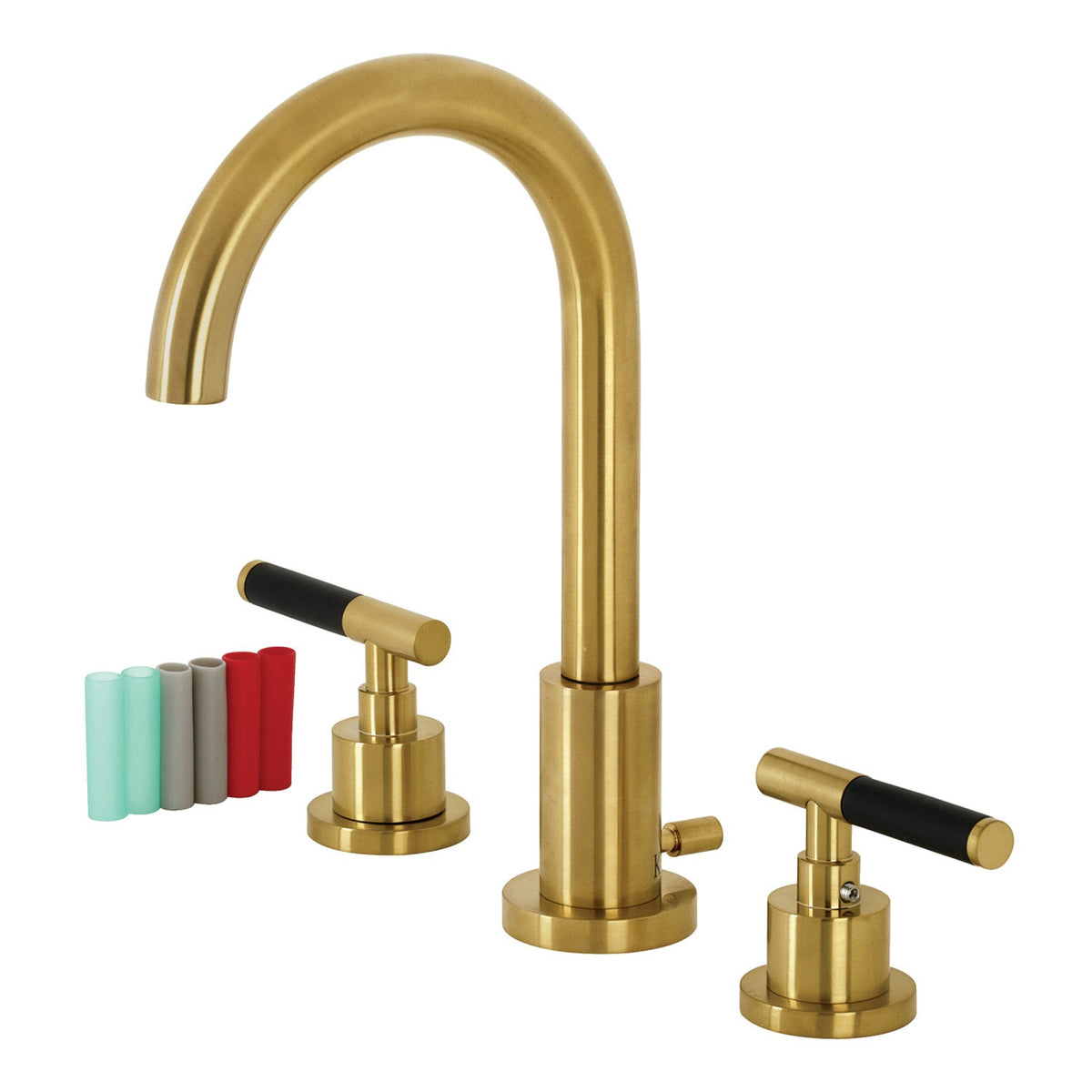 Kaiser Widespread Bathroom Faucet with Brass Pop-Up in Brushed Brass