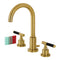 Kingston Brass Kaiser Widespread Bathroom Faucet with Brass Pop-Up, Brushed Brass (FSC8923CKL)