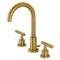 Kingston Brass Manhattan Widespread Bathroom Faucet with Brass Pop-Up, Brushed Brass (FSC8923CML)