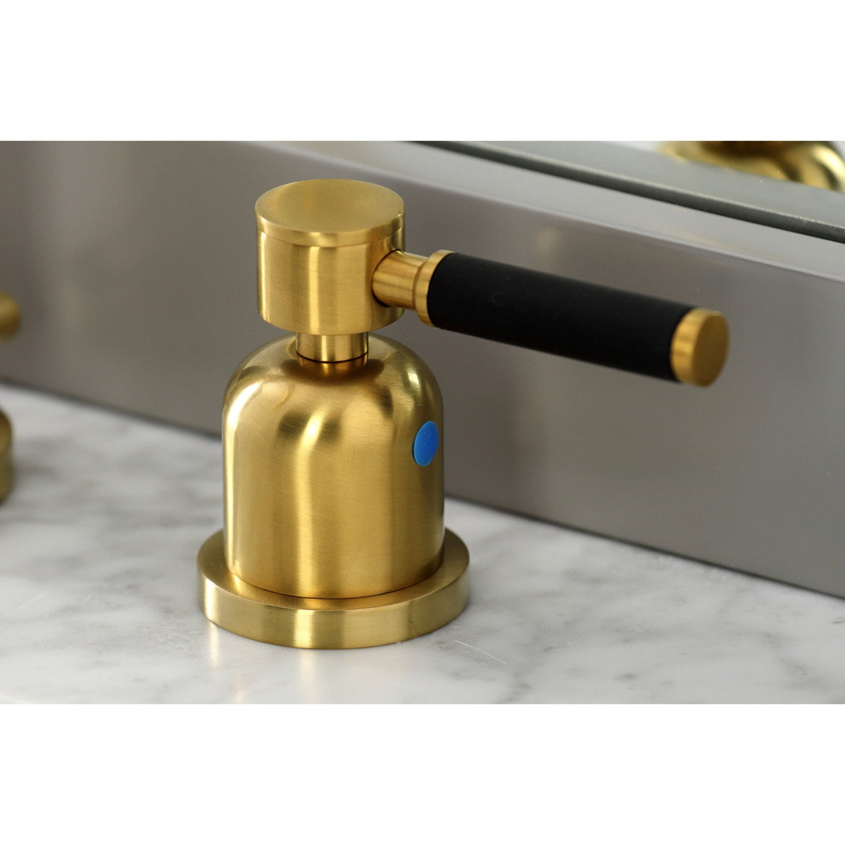 Kaiser Widespread Bathroom Faucet with Brass Pop-Up in Brushed Brass