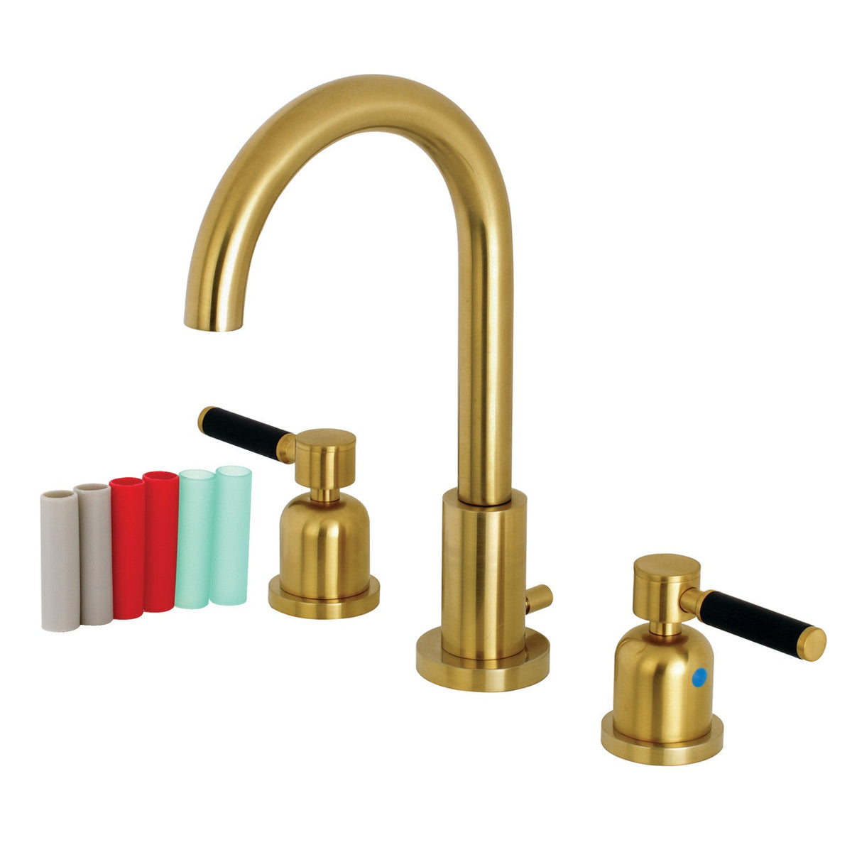 Kaiser Widespread Bathroom Faucet with Brass Pop-Up in Brushed Brass