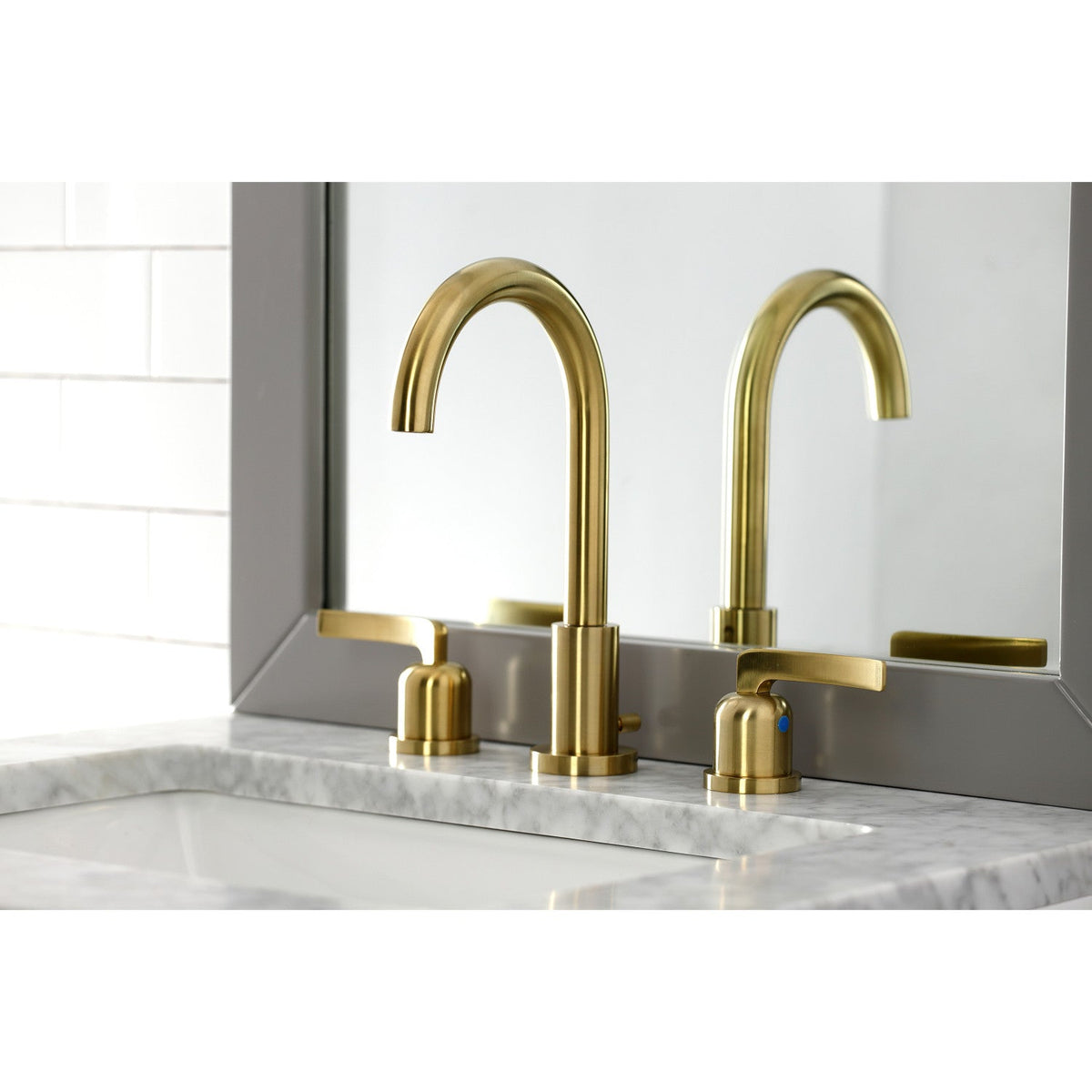Centurion Widespread Bathroom Faucet with Brass Pop-Up in Brushed Brass
