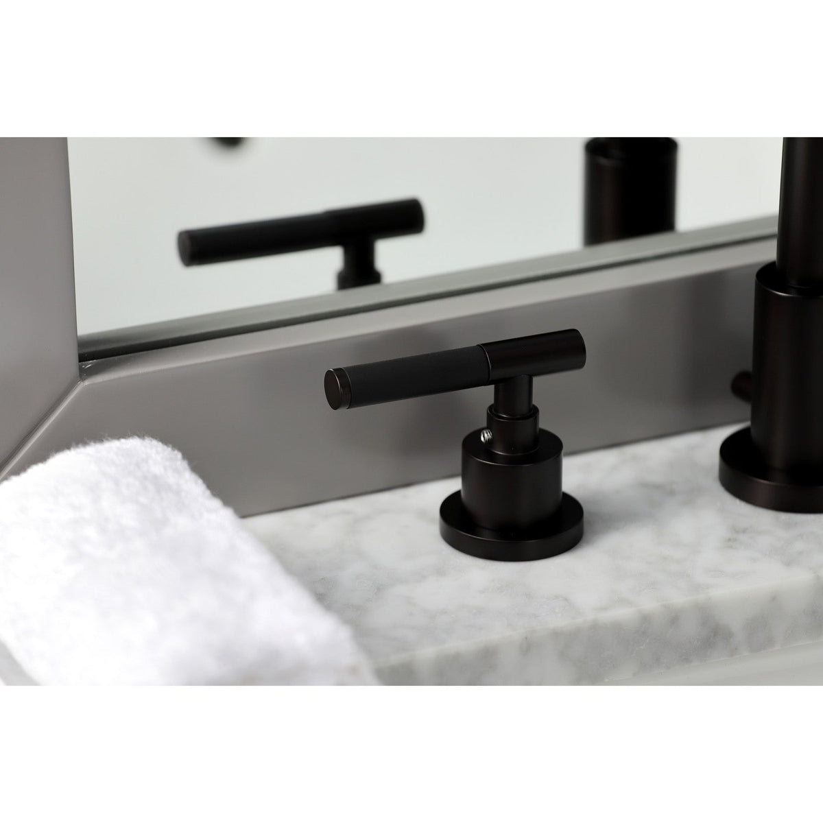 Kaiser Widespread Bathroom Faucet with Brass Pop-Up in Oil Rubbed Bronze