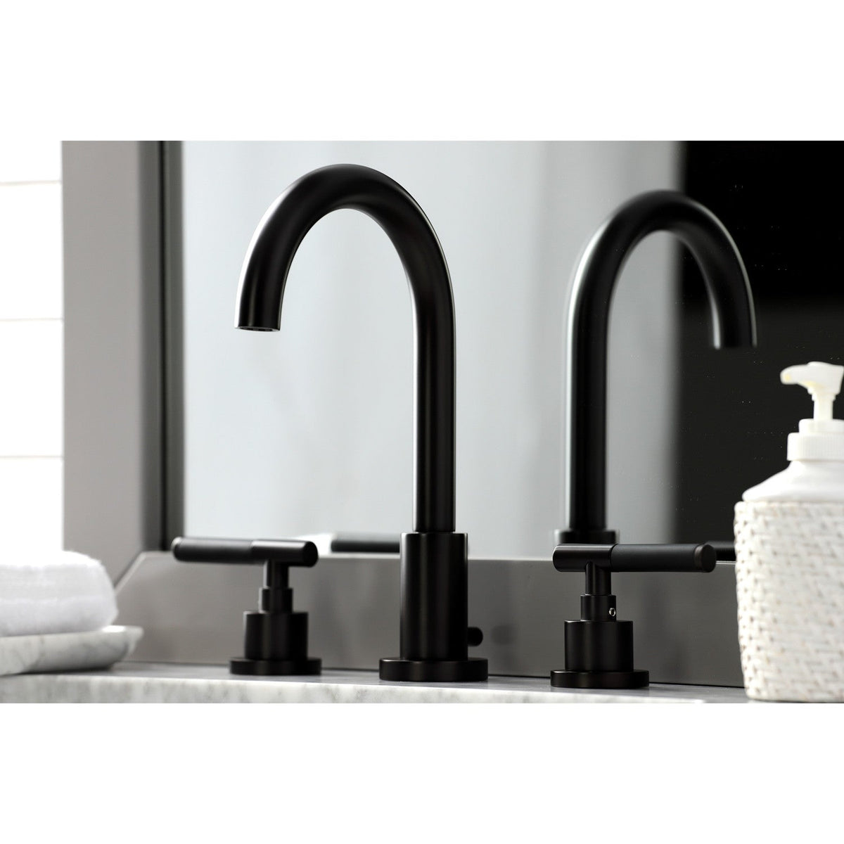 Kaiser Widespread Bathroom Faucet with Brass Pop-Up in Oil Rubbed Bronze