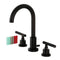 Kingston Brass Kaiser Widespread Bathroom Faucet with Brass Pop-Up, Oil Rubbed Bronze (FSC8925CKL)