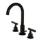 Kingston Brass Manhattan Widespread Bathroom Faucet with Brass Pop-Up, Oil Rubbed Bronze (FSC8925CML)