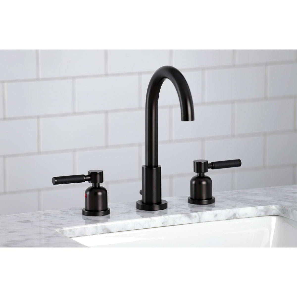 Kaiser Widespread Bathroom Faucet with Brass Pop-Up in Oil Rubbed Bronze