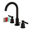 Kingston Brass Kaiser Widespread Bathroom Faucet with Brass Pop-Up, Oil Rubbed Bronze (FSC8925DKL)