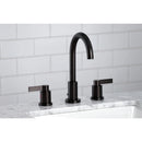 Kingston Brass NuvoFusion Widespread Bathroom Faucet with Brass Pop-Up, Oil Rubbed Bronze (FSC8925NDL)