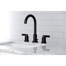 Kingston Brass NuvoFusion Widespread Bathroom Faucet with Brass Pop-Up, Oil Rubbed Bronze (FSC8925NDL)