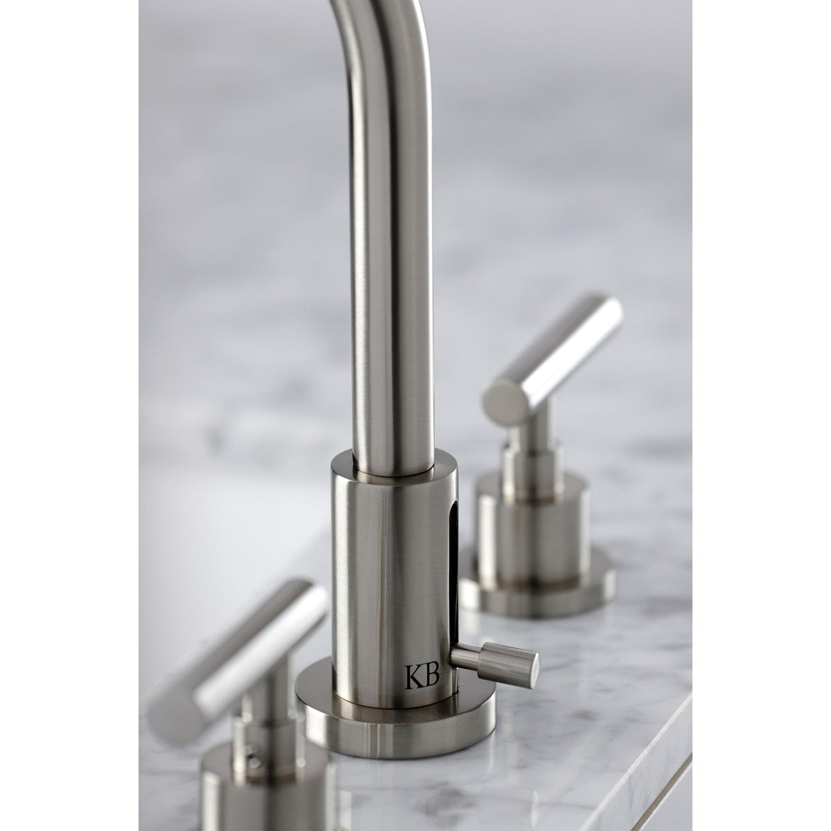Manhattan Widespread Bathroom Faucet with Brass Pop-Up in Brushed Nickel